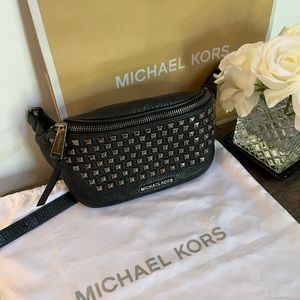 Genuine Michael Kors Rhea Zip Pyramid Stud belt bag